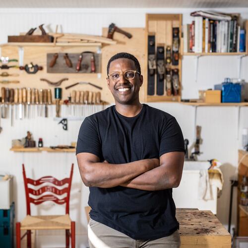 Acclaimed artist Robell Awake’s handmade chairs are in the collections of the Art Institute of Chicago and the Museum of Fine Arts, Houston and celebrated for incorporating Black American and Ethiopian craft techniques. (Courtesy of Dustin Chambers)