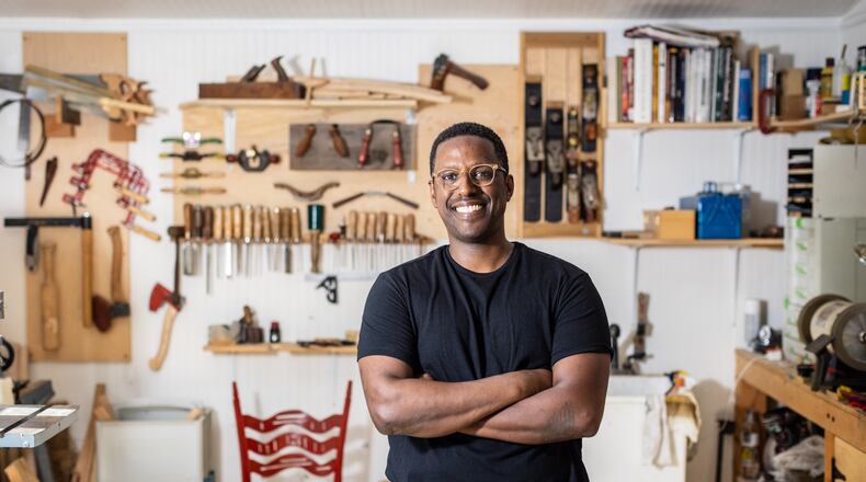 Acclaimed artist Robell Awake’s handmade chairs are in the collections of the Art Institute of Chicago and the Museum of Fine Arts, Houston and celebrated for incorporating Black American and Ethiopian craft techniques. (Courtesy of Dustin Chambers)