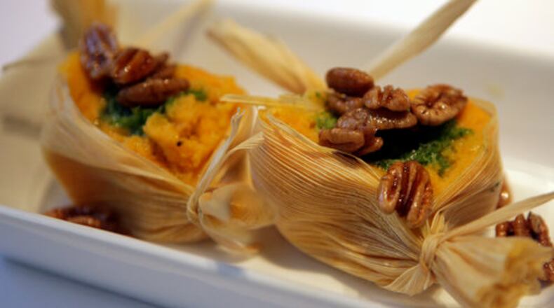 Candied Pecan and Sweet Potato Tamales: Just tell them it's a new way of serving yams, and they'll love it. 1:33:25 PM