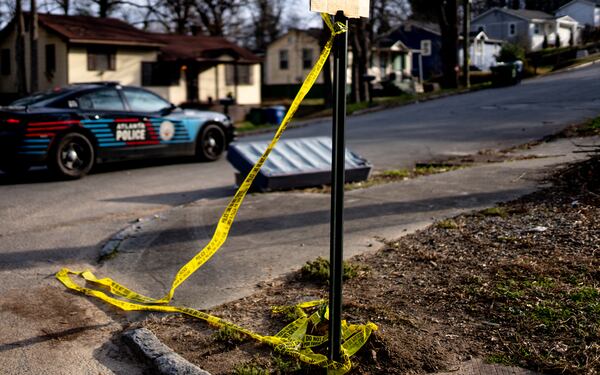 The fatal shooting happened on Tiger Flowers Drive in northwest Atlanta. (Ben Hendren for the AJC)