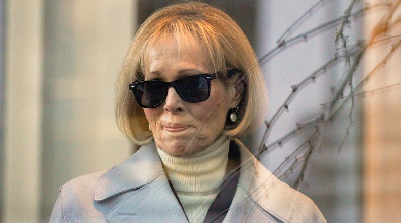FILE - E. Jean Carroll arrives at Manhattan federal court, Jan. 17, 2024, in New York. (AP Photo/Eduardo Munoz Alvarez)