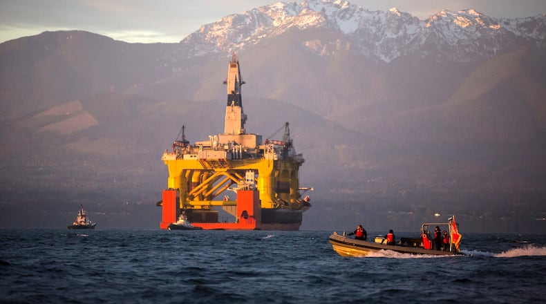 An offshore oil rig readies for a trip to the Arctic Ocean off Alaska. Daniella Beccaria/seattlepi.com