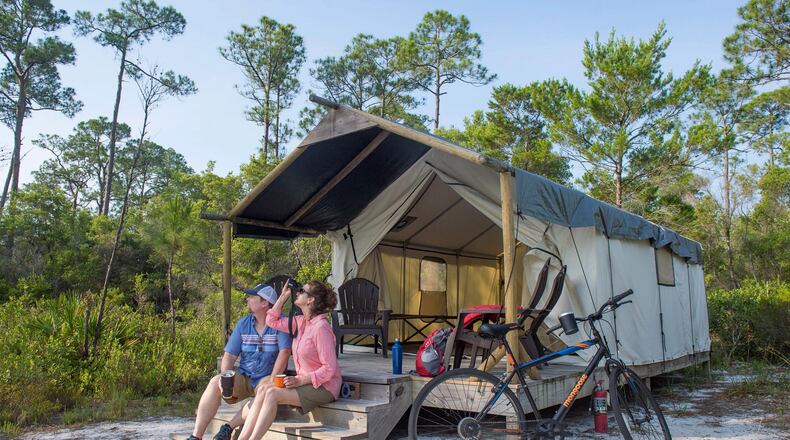 The Outpost is a primitive camping area in a backcountry dune system and maritime forest at Orange Beach, Alabama. 
Courtesy of Chris Granger/Alabama Tourism Dept.