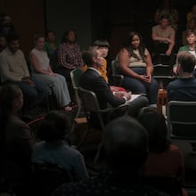 The 2024 documentary "Group Therapy," which was filmed in Atlanta, featured prominent comedians like Mike Birbiglia, Tig Notaro, Nicole Byer and London Hughes sharing their biggest mental health challenges in front of a live audience and host Neil Patrick Harris. (Courtesy of VML)