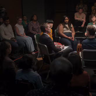 The 2024 documentary "Group Therapy," which was filmed in Atlanta, featured prominent comedians like Mike Birbiglia, Tig Notaro, Nicole Byer and London Hughes sharing their biggest mental health challenges in front of a live audience and host Neil Patrick Harris. (Courtesy of VML)