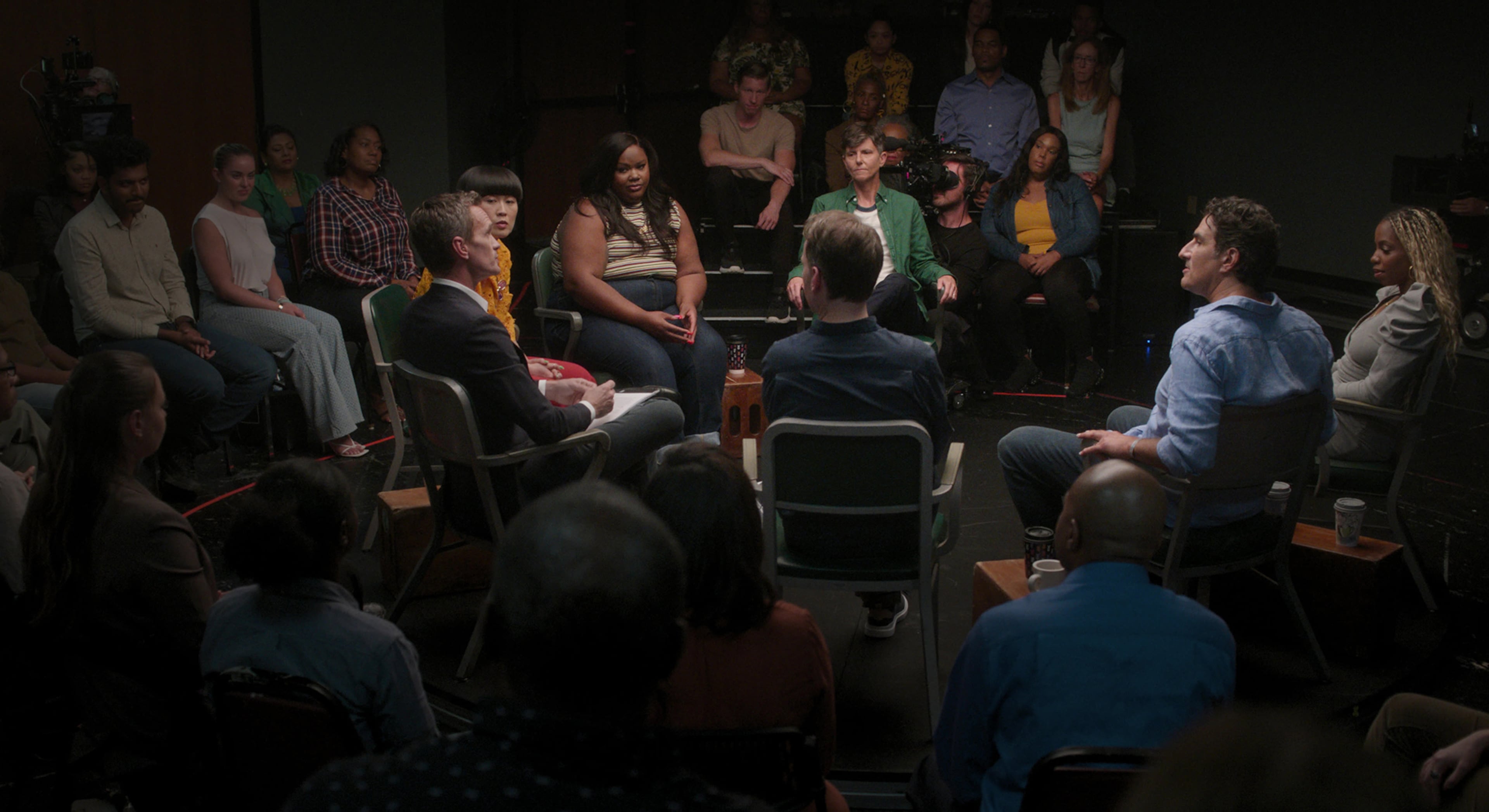 From Tig Notaro to London Hughes, comedians shared their biggest mental health challenges in front of a live Atlanta audience for the documentary "Group Therapy." (Courtesy of VML)
