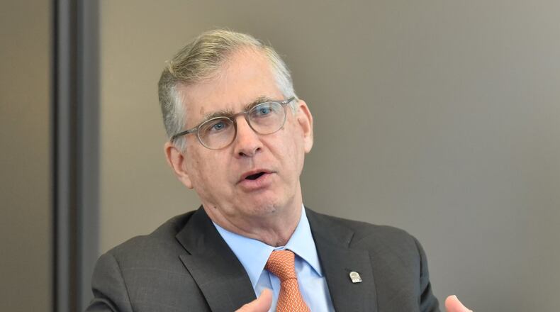 SunTrust Chairman and CEO Bill Rogers talks about the merger of SunTrust and BB&T at SunTrust Plaza on Tuesday, June 4, 2019. HYOSUB SHIN / HSHIN@AJC.COM