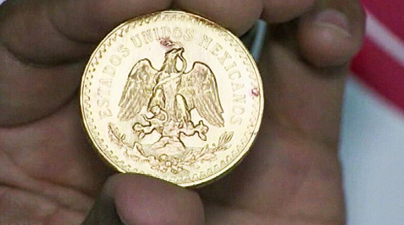 Gold peso donated to Salvation Army