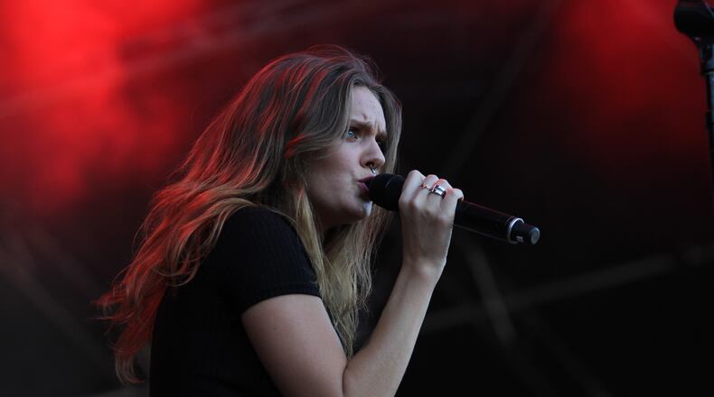 Swedish singer, songwriter Tove Lo, starts her set with songs "My Gun," Not on Drugs," and "Got Love," on day one of the annual Music Midtown music festival, Friday, September 18, 2015. (Akili-Casundria Ramsess/Special to the AJC)