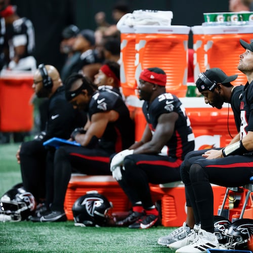 Atlanta Falcons quarterback Kirk Cousins started in place of injured Michael Penix Jr., but that wasn't enough of an excuse for a 34-10 drubbing at the hands of the Dolphins, who entered Sunday's contest with one win. (Miguel Martinez/AJC)