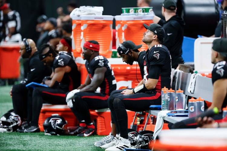 Atlanta Falcons quarterback Kirk Cousins started in place of injured Michael Penix Jr., but that wasn't enough of an excuse for a 34-10 drubbing at the hands of the Dolphins, who entered Sunday's contest with one win. (Miguel Martinez/AJC)