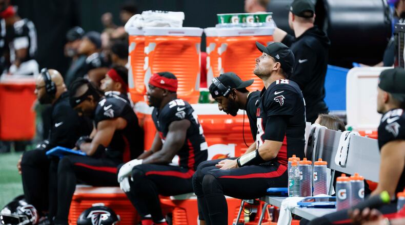 Atlanta Falcons quarterback Kirk Cousins started in place of injured Michael Penix Jr., but that wasn't enough of an excuse for a 34-10 drubbing at the hands of the Dolphins, who entered Sunday's contest with one win. (Miguel Martinez/AJC)