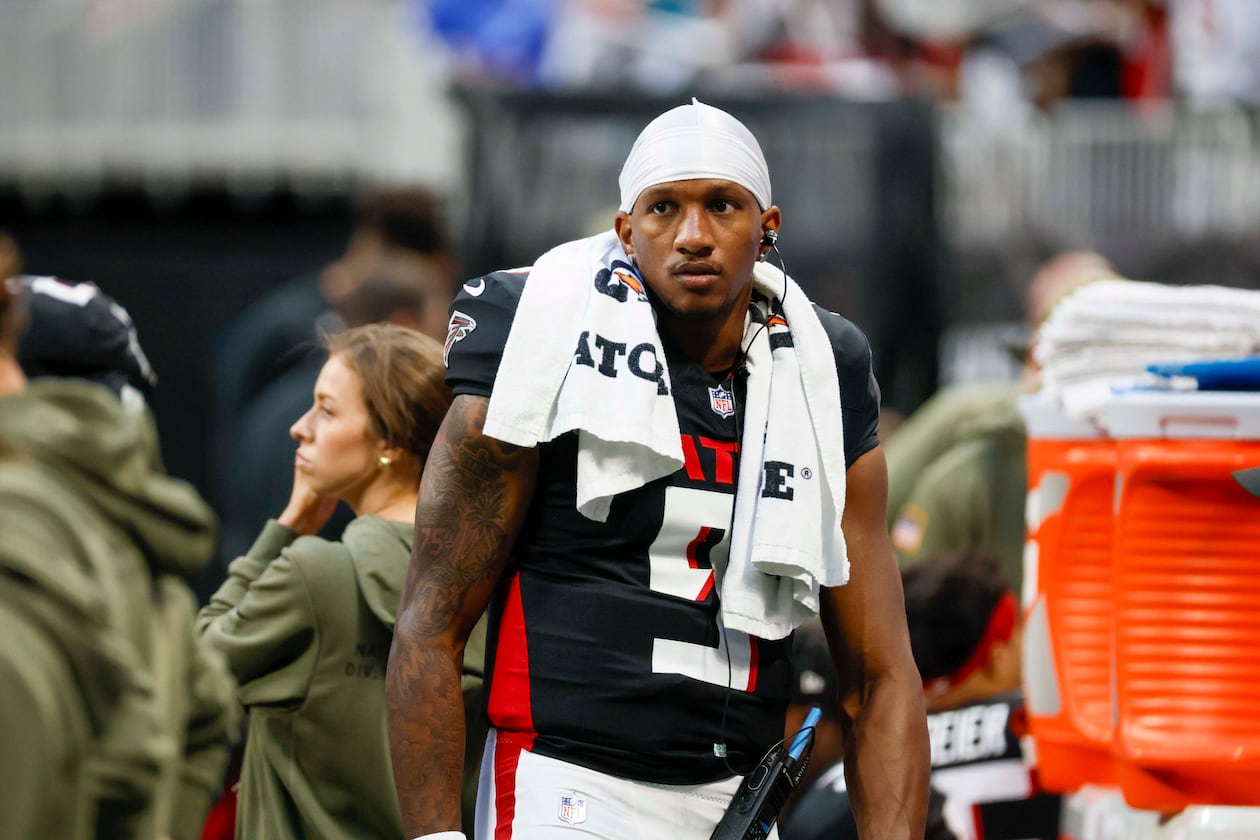 If Falcons quarterback Michael Penix Jr. can complete his rehab in nine months, he could return in time to start the 2026 regular season. If it takes longer, he could miss the first month of the season — or more. (Miguel Martinez/AJC)