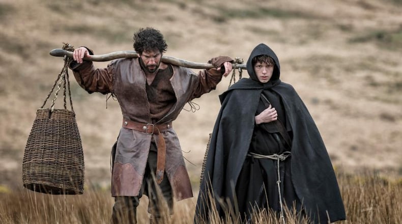 Jon Bernthal and Tom Holland in a still from "Pilgrimage." Photo: Credit Kris Dewitte/RLJ Entertainment