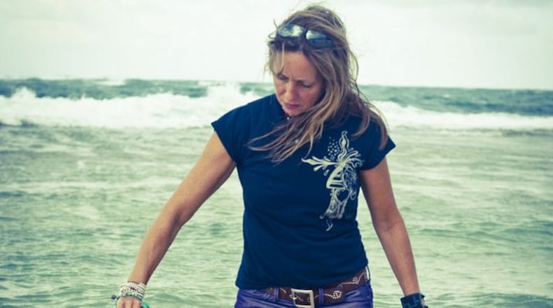 Cutline3 Artist Pam Longobardi, who transforms plastic refuse floating in the ocean into sculpture and installations, is showing photographs of her finds at Blue Heron Nature Preserve off Roswell Road. CONTRIBUTED BY WHITBY BIERWOLF