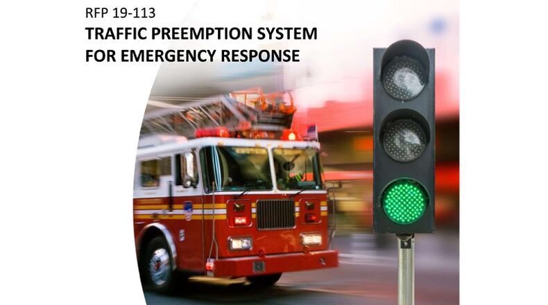 The cover of Temple Inc.’s response to Alpharetta’s requests for proposals for an updated, traffic signal preemption system for emergency vehicles. CITY OF ALPHARETTA