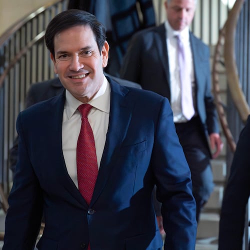 Secretary of State Marco Rubio arrives at the U.S. Capitol Monday, Jan. 5, 2026, for a closed-door briefing with top lawmakers after President Donald Trump ordered U.S. forces to capture Venezuelan President Nicolas Maduro and bring him to New York to face federal drug trafficking charges. (AP Photo/Jose Luis Magana)