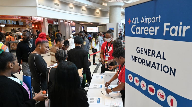 Georgia lost 3,200 jobs in September after posting job gains in August. Still, employment remains positive over the year, with the state adding 24,300 jobs. (Hyosub Shin/AJC 2023)