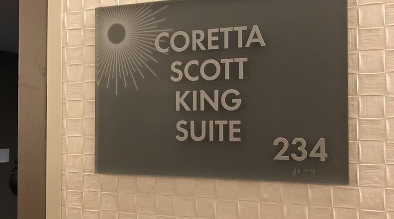 The Hyatt Regency Atlanta downtown recently opened another “named” suite. This one is in honor of civil rights activist Coretta Scott King. SHELIA POOLE / SPOOLE@AJC.COM