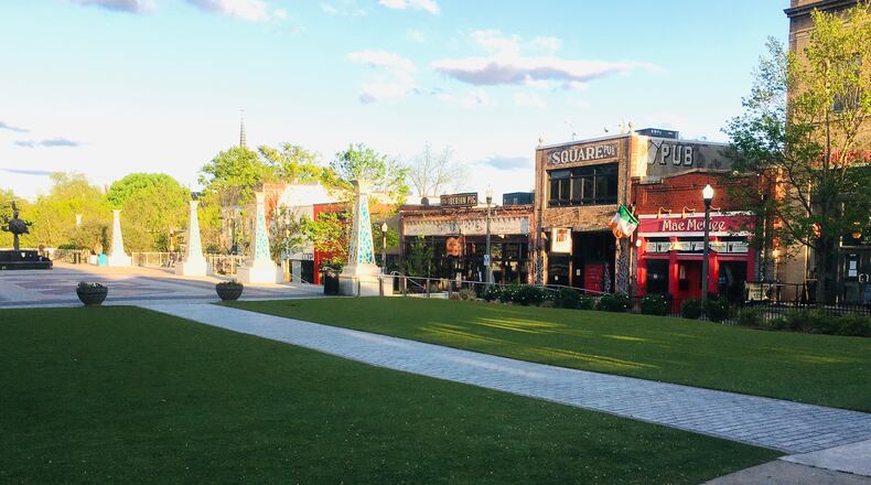 The almost always vibrant Decatur square has been silent for weeks and will stay that way in the foreseeable future. No City of Decatur restaurant has said when they are opening for on-premises dining. Bill Banks for the AJC