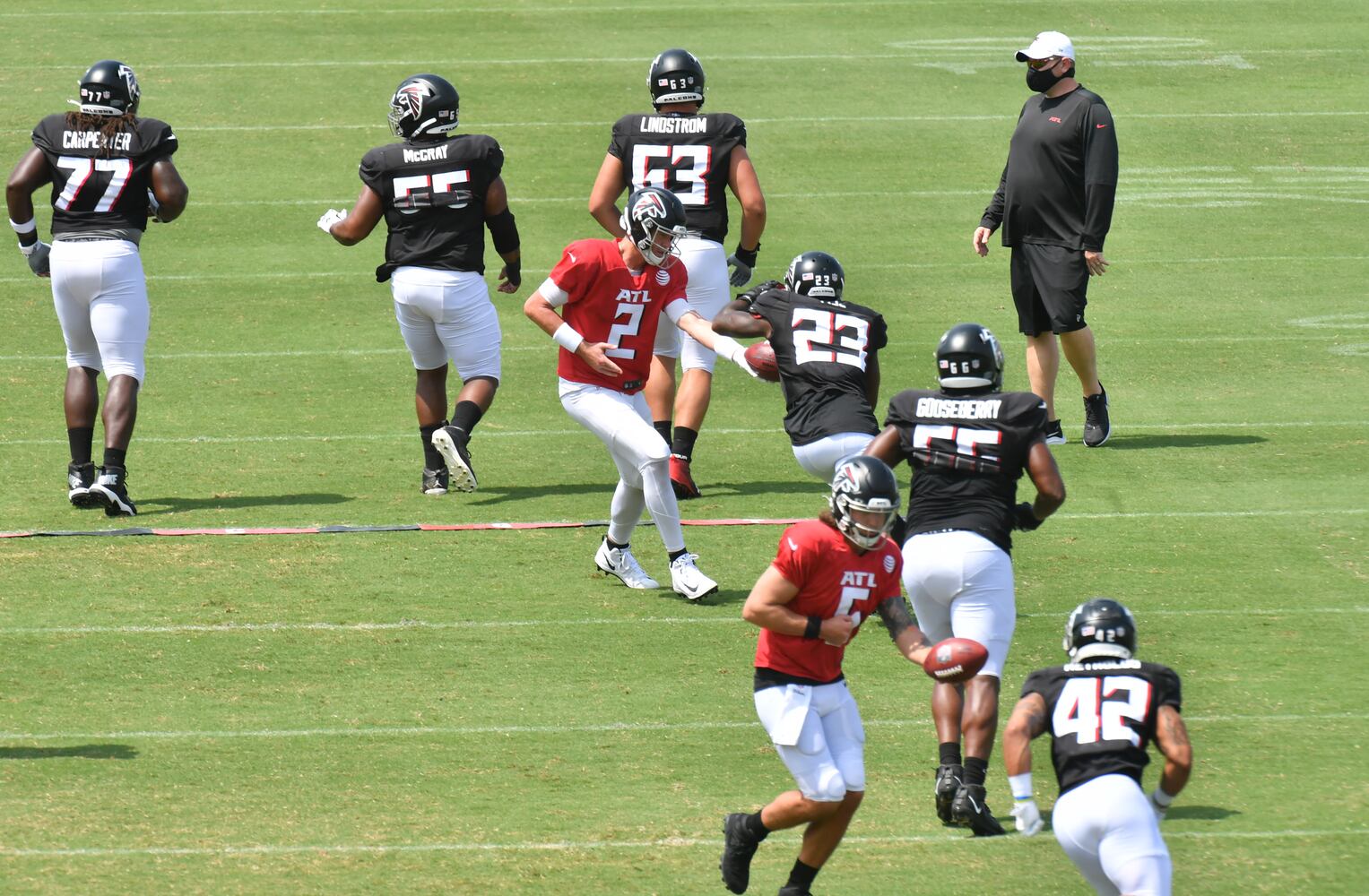 Falcons football training camp practice