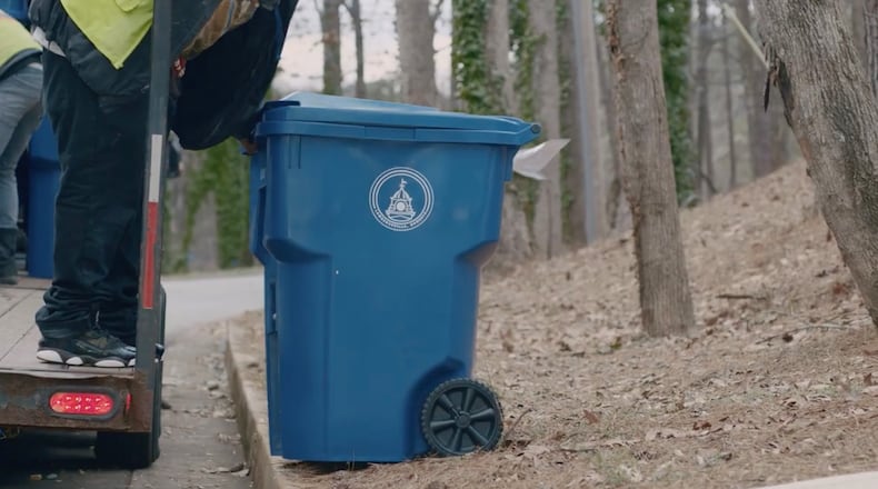 Part of Lawrenceville's “It’s a beautiful day in Lawrenceville” campaign will be alerting residents to a cost-saving change to biweekly recycling beginning January 2022. (Courtesy City of Lawrenceville)