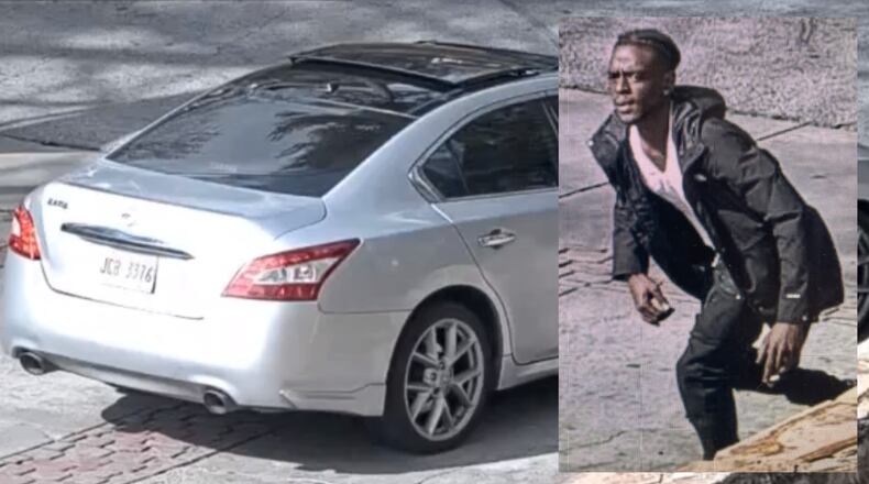 Atlanta police are searching for a man and a silver sedan with a Mississippi tag that investigators say are connected to a fatal shooting on Deering Road in the Loring Heights neighborhood.