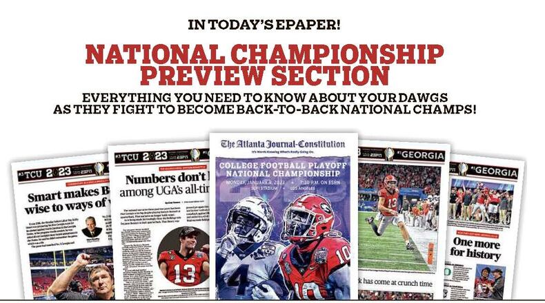 Today’s ePaper edition from The Atlanta Journal-Constitution brings you all the news of what it’s like in L.A. for fans and the team, from the front page to our special 14-page section previewing Monday’s big game.
