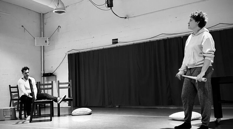 "Break In," starring Michael Cook, left, and Femmaeve MacQueen, is part of the Blueprint: a short play & film festival at Windmill Arts, Thursday through Sunday, April 24-27.