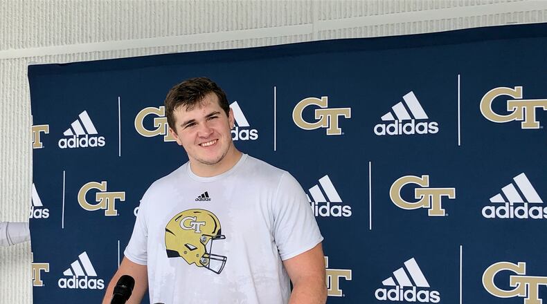 Georgia Tech guard Joe Fusile has been nominated for the Burlsworth Trophy, which is given to the nation’s top player who began his career as a walk-on. (AJC photo by Ken Sugiura)