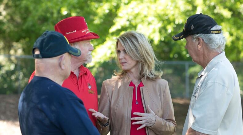 Lynne Homrich, center, is one of nine candidates seeking the Republican nomination in Georgia's 7th Congressional District.