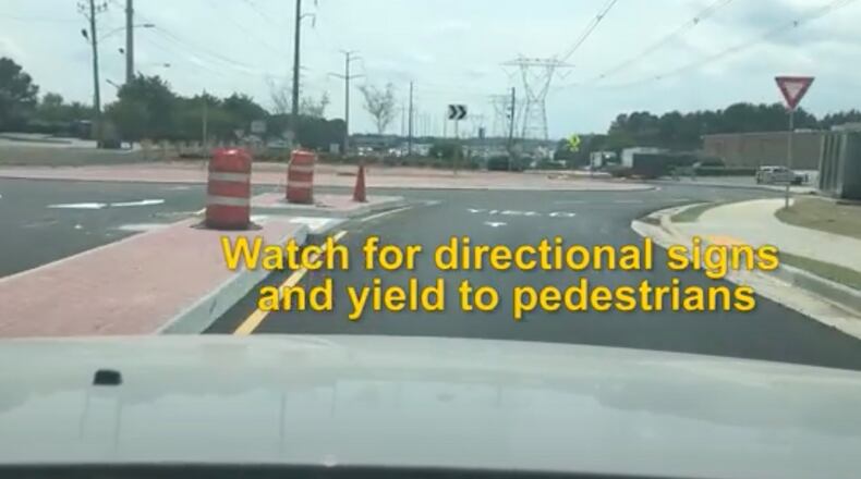 Gwinnett Place CID has created a video to showing how to properly use the new roundabout at Venture Drive and Day Drive. (Courtesy Gwinnett Place CID)