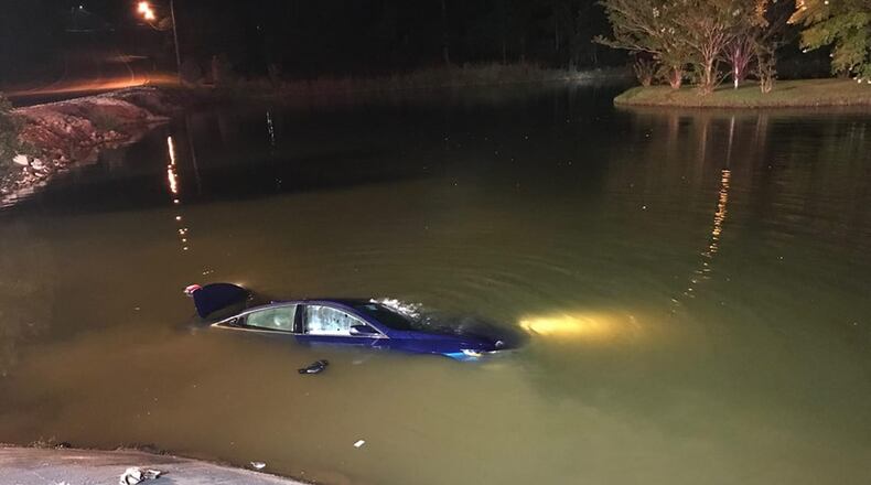 A motorist was rescued from this car by Henry County emergency personnel.