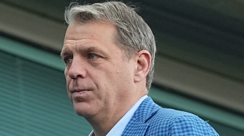 FILE -Chelsea owner/chairman Todd Boehly during the English Premier League soccer match between Chelsea and Leicester City, at the Stamford Bridge Stadium in London, March 9, 2025. (AP Photo/Dave Shopland, File)