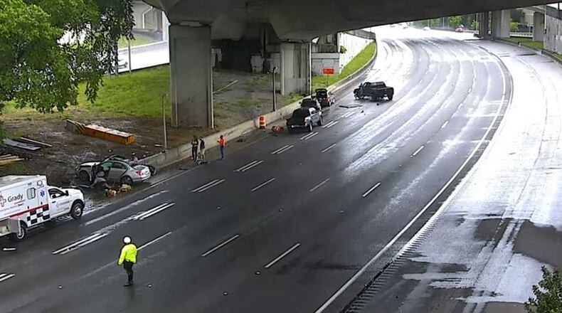 The crash happened on the Downtown Connector at I-20.