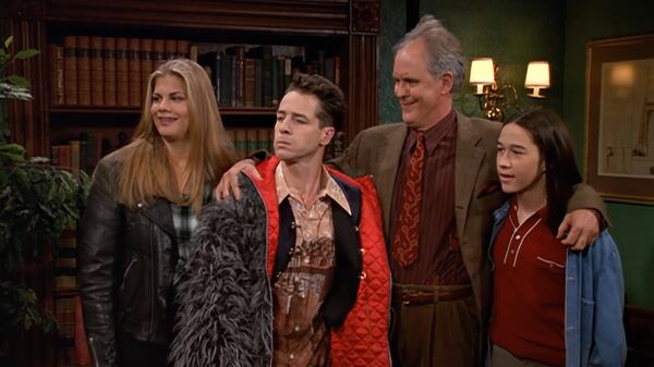 Kristen Johnson (from left), French Stewart, John Lithgow and Joseph Gordon-Levitt starred in "Third Rock from the Sun" for six seasons. (NBC)
