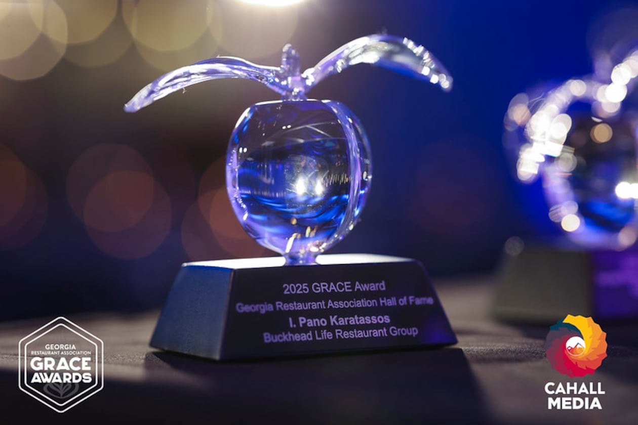 I. Pano Karatassos, the founder and CEO of Buckhead Life Restaurant Group and a co-founder of the Georgia Restaurant Association, was inducted into the hall of fame during the Georgia Restaurant Association Crystal of Excellence Awards. (Courtesy of the Georgia Restaurant Association)