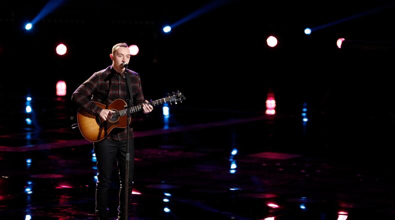 THE VOICE -- "Live Top 10" Episode 1116B -- Pictured: Aaron Gibson -- (Photo by: Tyler Golden/NBC)