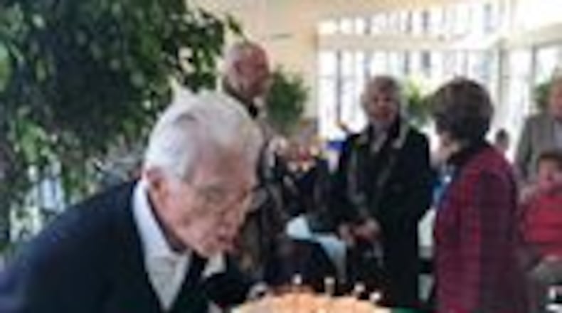 Ross Lane, former owner of the home that now houses Dunwoody Nature Center was honored by the organization on his 90th birthday. CONTRIBUTED
