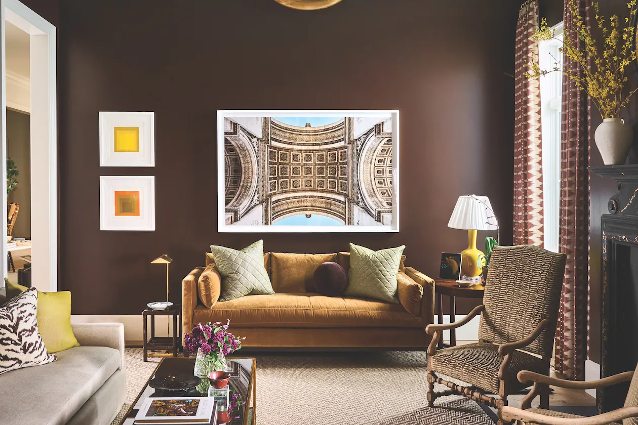 Shades of brown harmonize beautifully in this study created by Chris Holt of Holt Interiors for the Atlanta Homes & Lifestyles Southeastern Designer Showhouse, which can be visited Thursday through Sunday. (Courtesy of Marc Mauldin)