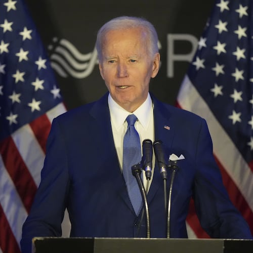 FILE - Former U.S. President Joe Biden speaks at the Advocates, Counselors, and Representatives for the Disabled conference in Chicago, April 15, 2025. (AP Photo/Nam Y. Huh, File)