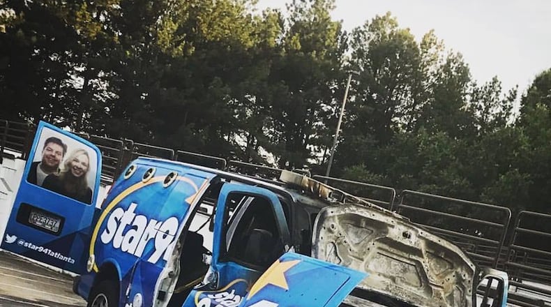 Jeff Dauler took a shot of the van after the burn on Monday evening. CREDIT: Jeff Dauler