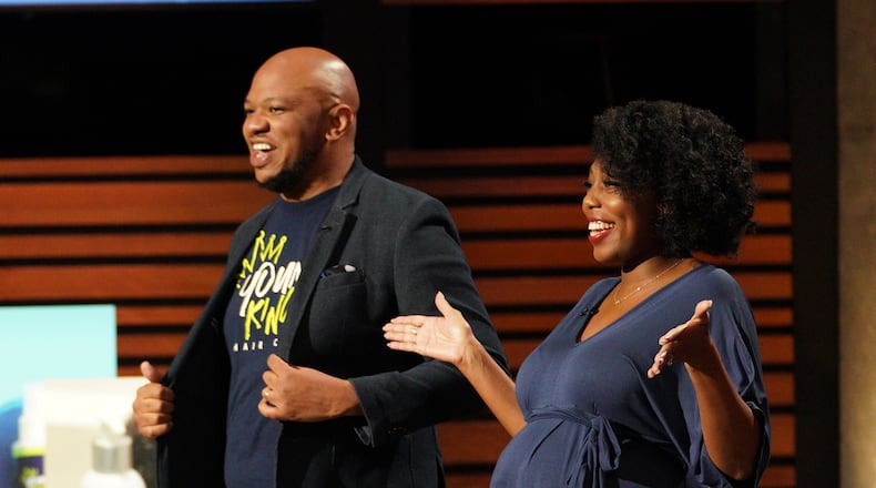 SHARK TANK - “1316” – First into the Tank are entrepreneurs from Mableton, Georgia, who present their plant-based, natural hair care line intentionally crafted for multicultural young men. An entrepreneur from Nashville, Tennessee, pitches her solution to help pet parents keep their dog calm during loud events; while an entrepreneur from Los Angeles, California, introduces her healthy snack made from an ancient superfood that gives cultural and edible adventure in every bite. A former athlete from Kensington, Maryland, celebrates originality within athletes through art while bringing people together through play with her company and hopes it’s enough to land a deal in the tank on an all-new episode of “Shark Tank” airing FRIDAY, MARCH 25 (8:00-9:01 p.m. EDT), on ABC. (ABC/Christopher Willard)
STEFAN MILLER, CORA MILLER