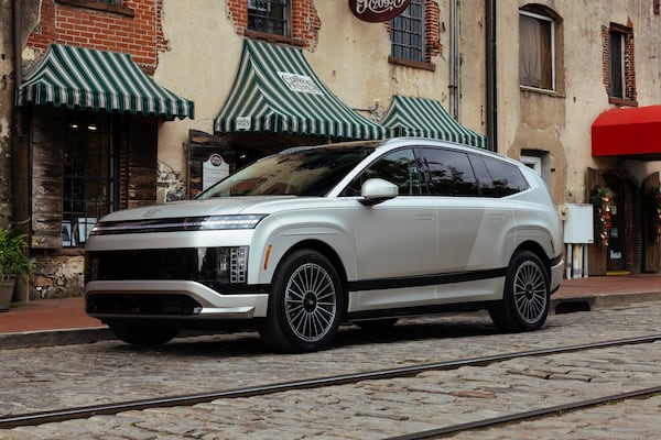 This photo provided by Hyundai shows the 2026 Ioniq 9. All-new this year, the Ioniq 9 is an upscale electric SUV that offers lots of space and a comfortable driving experience. (Courtesy of Hyundai Motor America via AP)