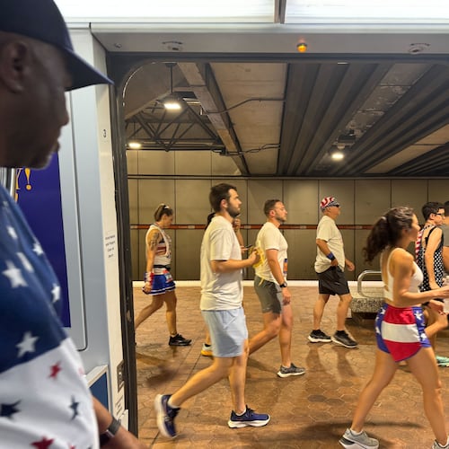 Runners take MARTA early to the 2024 AJC Peachtree Road Race. (Dawn Sawyer/AJC 2024)