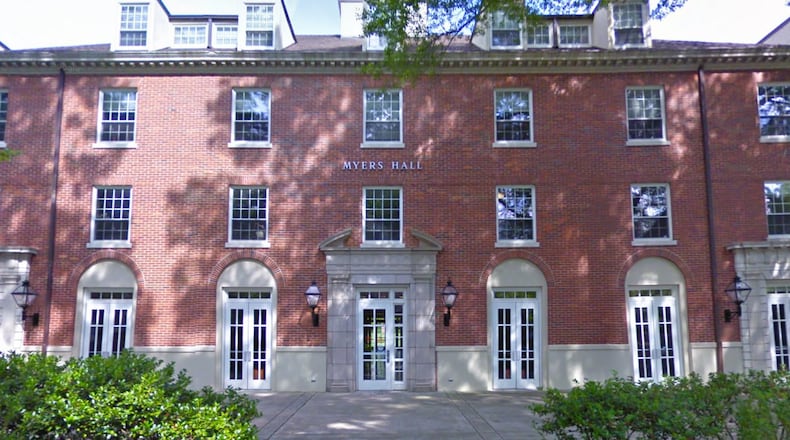 A fire at Myers Hall at the University of Georgia temporarily displaced 54 students.