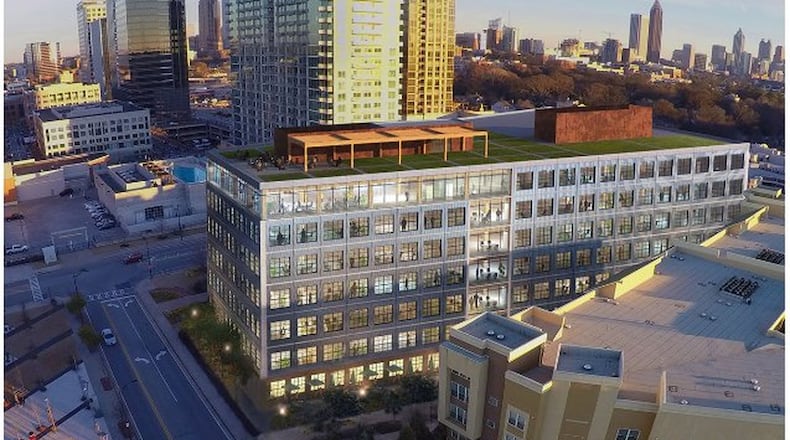 T3 West Midtown, a proposed timber-framed office building, planned along 17th Street in Atlantic Station