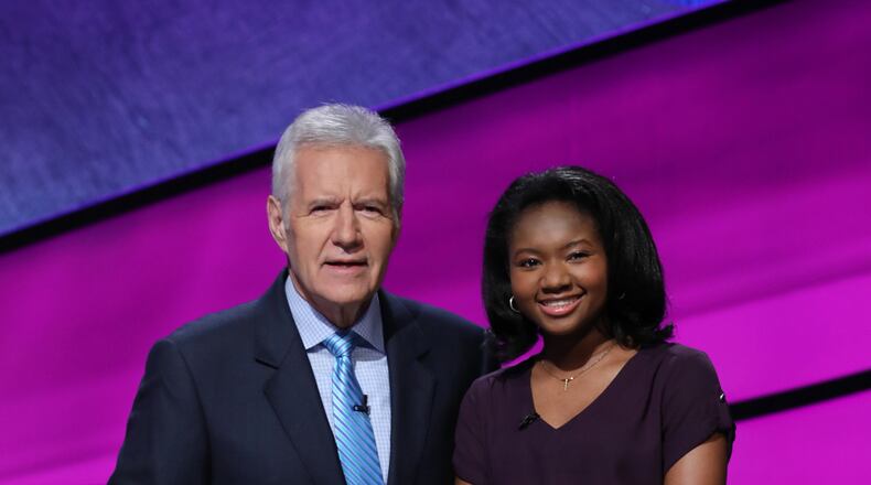 Alex Trebek with Maya Wright