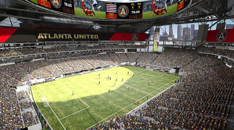 Atlanta United will begin play at Mercedes-Benz Stadium next year.