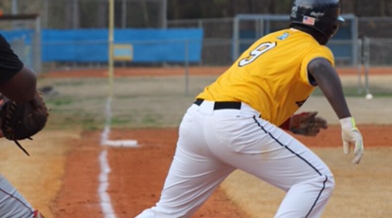 First baseman Keevis Montgomery is one of eight Mays seniors.